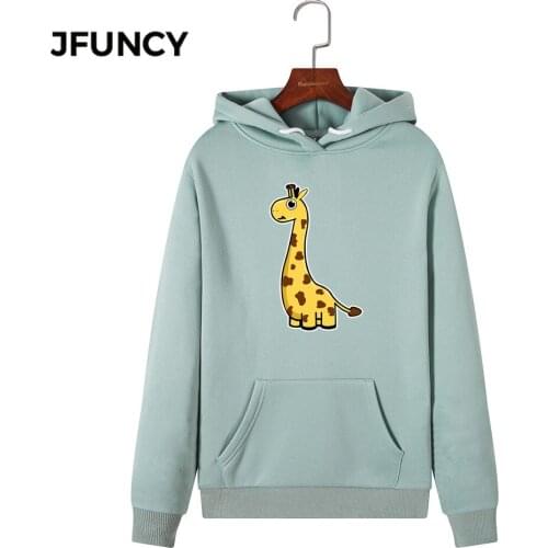 JFUNCY 2020 New Print Women Hoodie Long Sleeve Autumn Pullover Female Hooded Sweatshirt Woman Casual Hoodies Sportwear