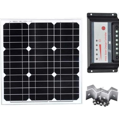 Kit Panneau Solaire 40 w 18v 12 Volt Battery Solar Charge Controller 12v/24v 30A Waterproof Z Bracket Mount Solar Home Kit