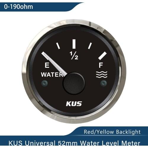 KUS 2" Water Level Gauge Meter Indicator 0-190ohm with Backlight 12V/24V