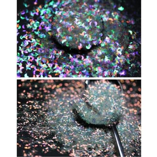 White Colorful Moon Sequins Glitter and 3D White Gold Star Paillette Sparkly Butterfly Nail Sequins Paillette Art Accessories