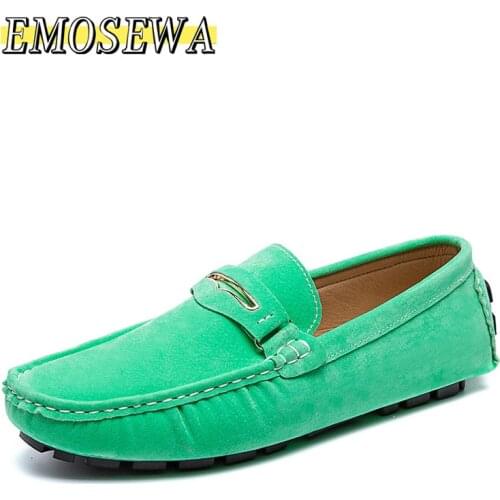 New Loafer for Men Suede Mens Shoes Casual Flats Mens Loafers Plus Size 38-48 Luxury Moccasins Breathable Summer Driving Shoes