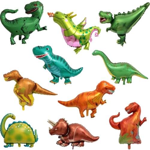 Jurassic Dinosaur World Tyrannosaurus Velociraptor Dinosaur Aluminum Foil Balloon Childrens Birthday Themed Party Decoration
