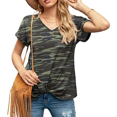 Fashion T-shirt Female Blusa Tumblr Camouflage Print Tops Short Sleeves Women T Shirt Military Uniform Casual Top Tees