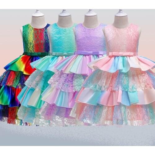 Can Be Worn In All SeasonsPrincess Girl Dress Tutu Wedding Birthday Party Kid Dresses For Girls Childrens Costume Teenager Prom