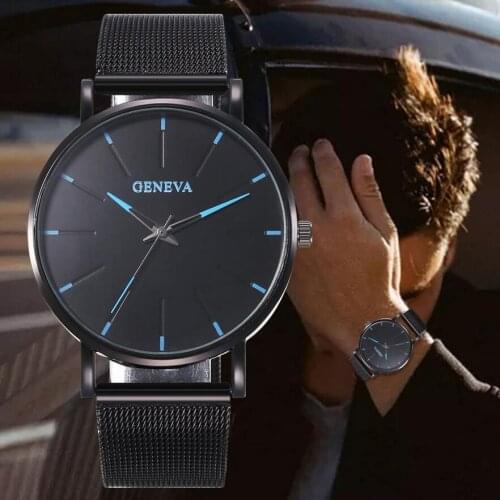 2021 Mens Watch Ultra-Thin Stainless Steel Men Business Watch Men Mesh Belt Quartz Wristwatch Male Clock Relogio Masculino