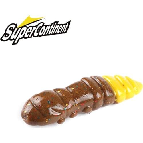 Supercontinent Pupa Soft Lures Soft Plastic Lures Larva 38mm/18pcs Floating Freshwater Swimbaits Silicone Soft Bait Worm