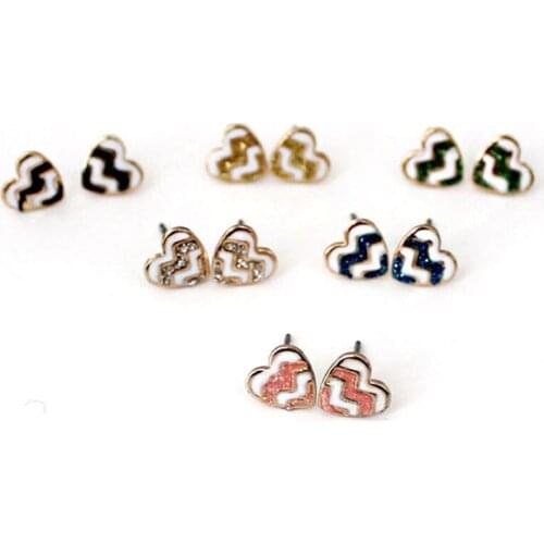 9 Pair Set Mini Stud Earrings Iridescent Druzy Drusy Cute Fashion Women Jewelry