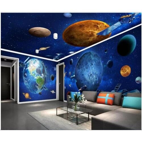 Custom mural 3d photo wallpaper Cosmic Galaxy Earth Space Shuttle Whole house wall Home improvement room wallpaper for wall 3 d