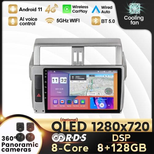 NaviFly Android 10 For Toyota Prado 2014 Car Radio Multimedia Video Player Navigation GPS carplay dvr view camera