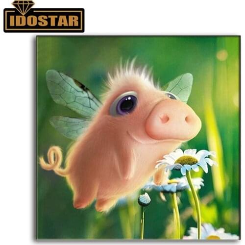 NEW Square Full Diamond Mosaic Pig Diamond Painting Cartoon 5d Diamond Embroidery Full Display Picture Of Rhinestone Beadwork