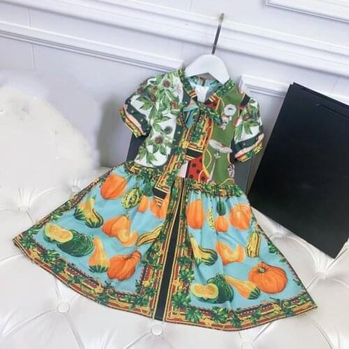 2021 new High quality Girl Princess Dress spring Summer Kid Girls Dresses Floral Sweet Children Party Costume Children Clothing