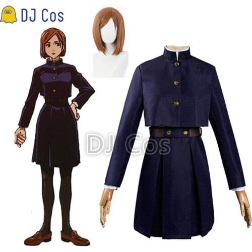 Jujutsu Kaisen New Anime Kugisaki Nobara Cosplay Costume Brown Wig Top Skirt Dress Waist Bag Party Uniform Girls Women