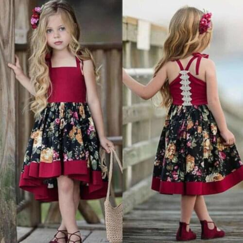 Toddler Kids Baby Girls Clothes Floral Party Tutu Dress Sundress Children Formal Princess Dress