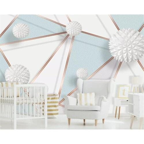 Beibehang Custom wallpaper photo 3d geometric mosaic splicing modern minimalist TV background living room bedroom 3d wallpaper