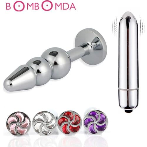 Crystal Metal Anal Plug Smooth Butt Plug Anus Prostate Massager Anal Beads Buttplug Butt Beads Adult Sex Toys for Men Women Gay