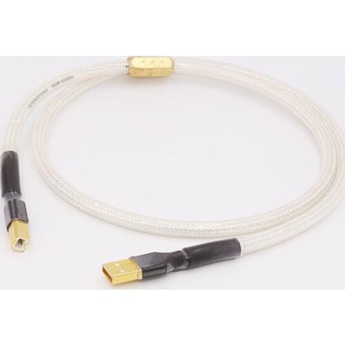 QED Signature Silver-plated Hifi usb Cable High Quality 6N OCC Type A-B DAC Data USB Cable
