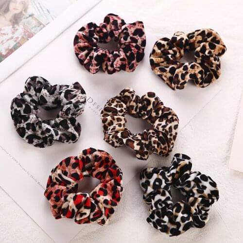 2018 Fashion Women Leopard Print Cloth Large Elastic Hair Bands Scrunchie Ponytail Holder Rubber Band Headbands Hair Accessories