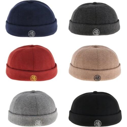 Fishing Caps Men’s Winter Adjustable Retro Wool Felt Docker Cap Hat Leon Beanie Cap Skullcap