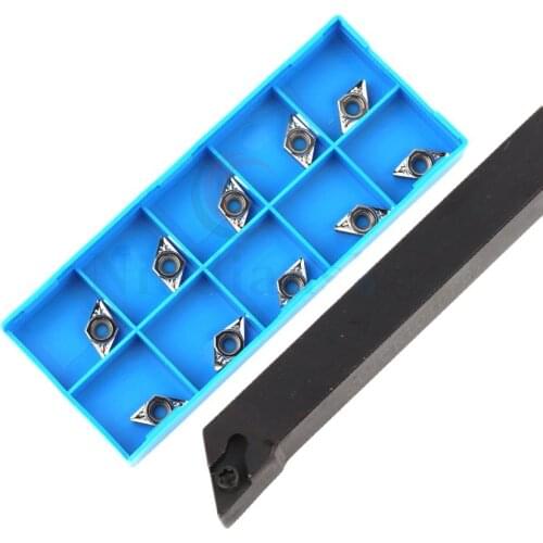 SDJCR1616H07 CNC lathe tool holder 55 degree rhombus External tool holder+10PCS DCGT DCMT07 Carbide machine tool turning inserts