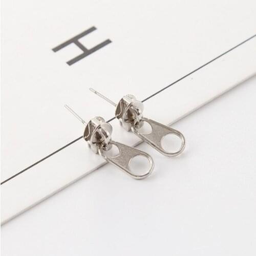 Stud Punk Cool Fun Jewelry for Her Zipper Earrings Ecofriendly Gift for Teen Girl