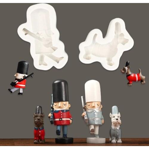 Soldier And Police Dog Silicone Baking Accessories DIY Sugar Craft Chocolate Cutter Mold Fondant Cake Decorating Tools M2017