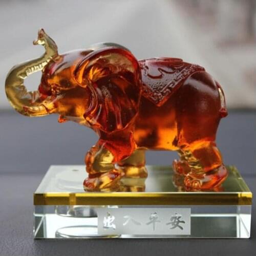 Glass Elephant Car Decoration Interior Decoration Front Decoration