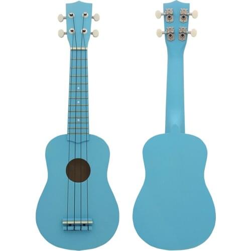 21 Inch Ukulele 4 Strings Hawaiian Guitar Blue Basswood Soprano Ukulele Beginner Kids Musical Gift Toys Instrument Mini Guitarra