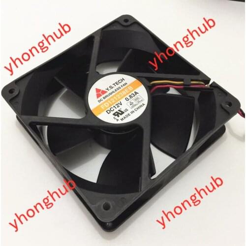 Y.S.TECH FD121238EB DC 12V 0.83A 3-Wire 120x120x38mm Server Cooling Fan