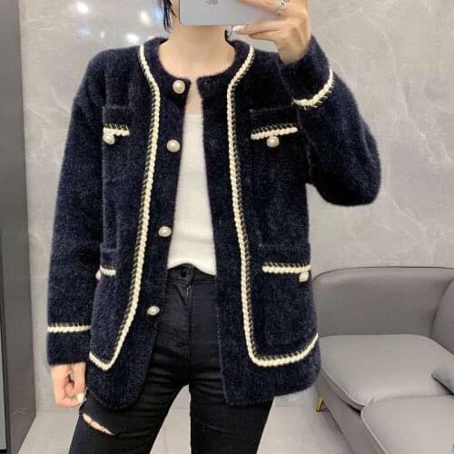 2021 New Spring Autumn Women Jacket Short Loose Knitting Coat Outwear Soft Casual Single Breasted Cardigan Top Basic Cropped