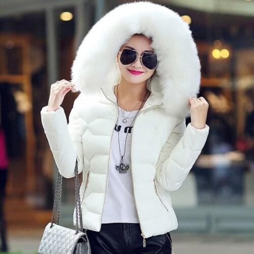 Womens winter coat fashion short cotton jacket cotton jacket large size hooded thick warm cotton clothing womens clothing