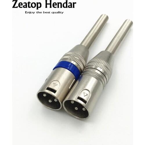 10Pcs 3 Pin XLR Male Plug with Long Tail Spring Connector for KTV Microphone Cable Specialized Jack