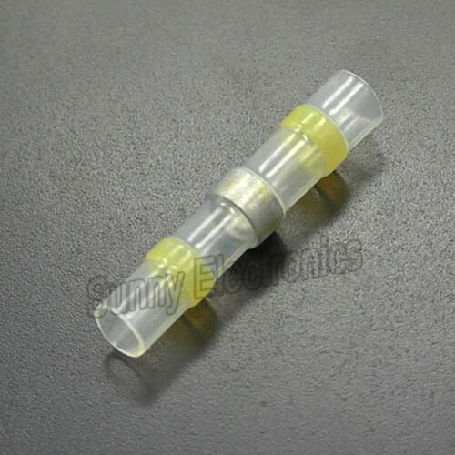 10pcs/lot Yellow Heat Shrink Solder Butt Splice Auto Connectors Terminal Electrical