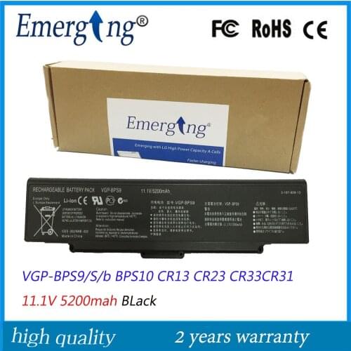 11.1V 5200Mah New Quality Laptop Battery for SONY VGP-BPS9/S/b VGP-BPL9 BPS10 BPS9 CR23 CR33CR31