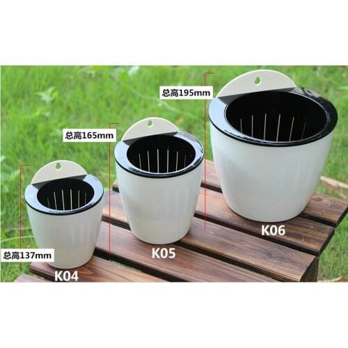 20pcs,ID-97mm,K05,white Plastic flower pots green.lazy wall hanging self,display orchid pot,garden supplies