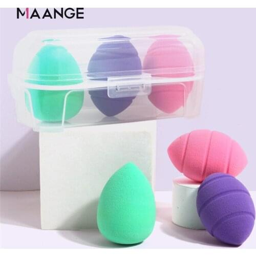 3pcs Large Spinning Top Sponge Puffs In Wet and Dry Soaking Beauty Egg Box Make Up Sponge For Foundation Concealer Cream