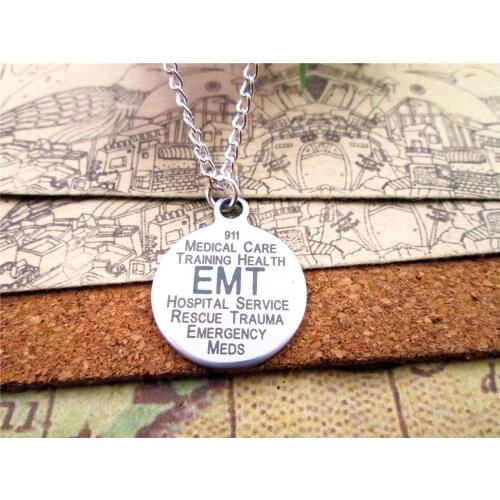 3pcs/lot Fashion stainless steel necklace "EMT" Charms Pendant necklace jewelry Gift more style for choosing