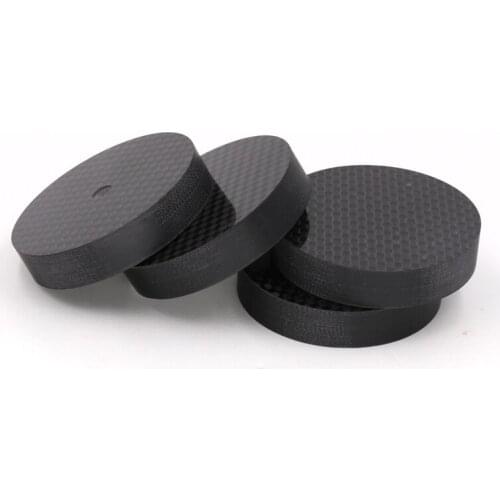 Hifi 4pcs Black Carbon Fiber Speaker Isolation 50X10mm amplifier Spike Base Pad Shoe Feet