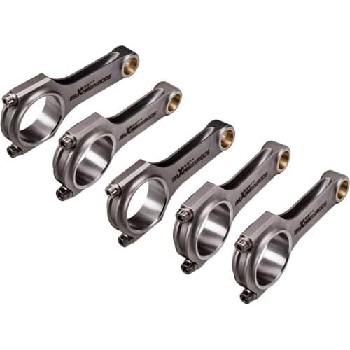 5PCS Forged 4340 Connecting Rods for Volvo 850 C70 V70 S60 S70 2.3 T5 R AWD B5234T Conrods Con Rod H Beam Floating Pin Screws