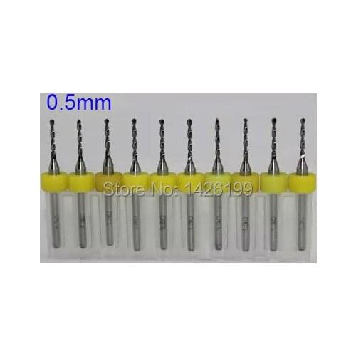 Free Shipping 10 Pcs 0.5MM Import Carbide PCB Drill Bits, Print Circuit Board Mini CNC Drilling Bit Set, Woodworking Tools