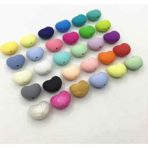 BPA free silicone losse beads wholesale silicone teething heart beads for teether necklaces rainbow heart beads free shipping