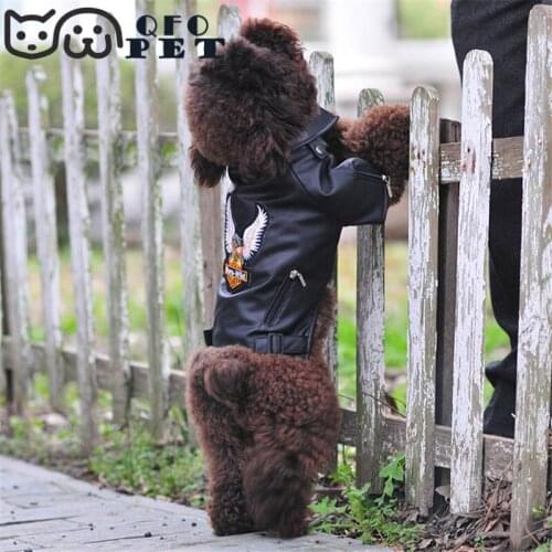 Glorious Eagle Pattern Dog Coat PU Leather Jacket Soft Waterproof Outdoor Puppy Outerwear Fashion Clothes For Small Pet(XXS-XXL)