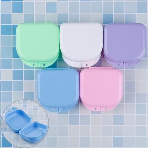 Colorful Dental Retainer Braces Mouthguard Night Grinding Guard Denture Storage Case Container Box