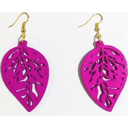 Wood Love Leaves Earrings Women Drop Earrings Fashion Jewelry Eardrop Personality Hollow Hoop Earrings