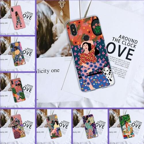Art Girl Pretty Flower Aesthetic Back Cover For Xiaomi Mi Mix 1 2 2S 3 Soft Silicone Phone Case For Xiaomi Mi Max Note 1 2 3