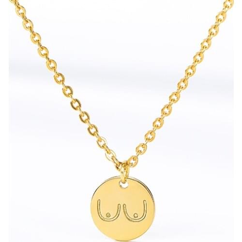 Echt Roestvrij Staal Charm Kettingen Voor Vrouwen High Polish Ronde Hanger Ketting Retail Groothandel Sieraden Accessoires