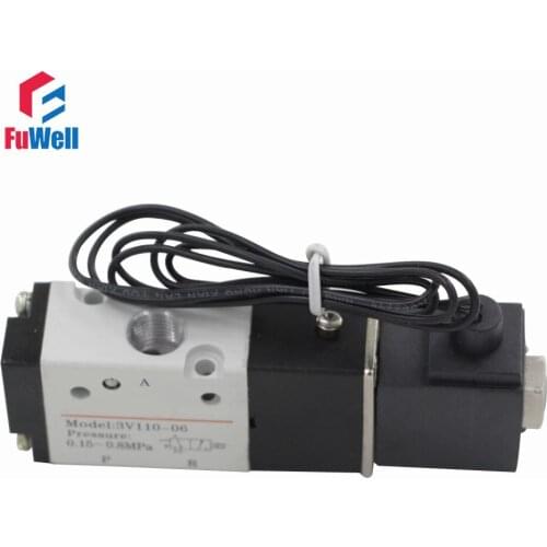 3V110-06 DC24V Solenoid Valve 3 Port 2 Position PT1/8 Pneumatic Air Valve Aluminum Alloy Pneumatic Component