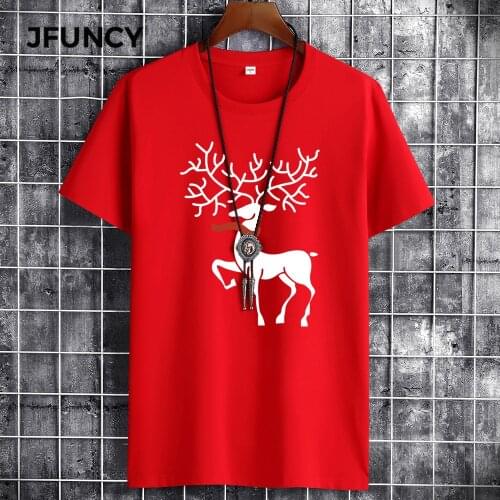 JFUNCY 2021 Summer Cotton Men Oversized T-Shirt Letter Printing Short Sleeve Men T-Shirt Plus Size Comfortable Men Tops Tee