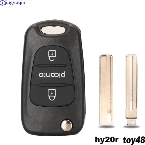Jingyuqin Remote Car Folding Key Case Cover Shell Fob for Kia Rio 3 Picanto Ceed Cerato Sportage K2 K3 K5 Soul 3Buttons