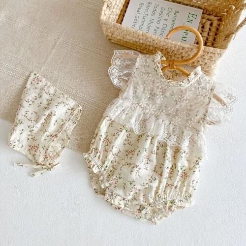 Summer Casual Baby Girls Rompers Sleeveless Lace Printing Jumpsuit Clothes Girls Rompers Kids Baby Girl Clothes Rompers