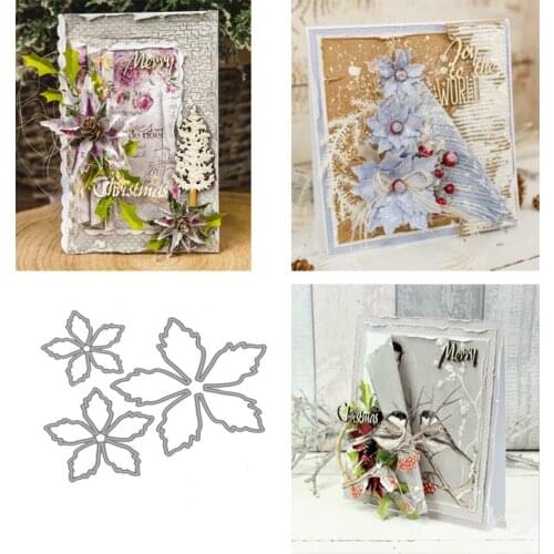 Five-leaf petal Metal cutting dies cross stitch scrapbooking diesstencil Holiday card christmas new cutting dies for 2021